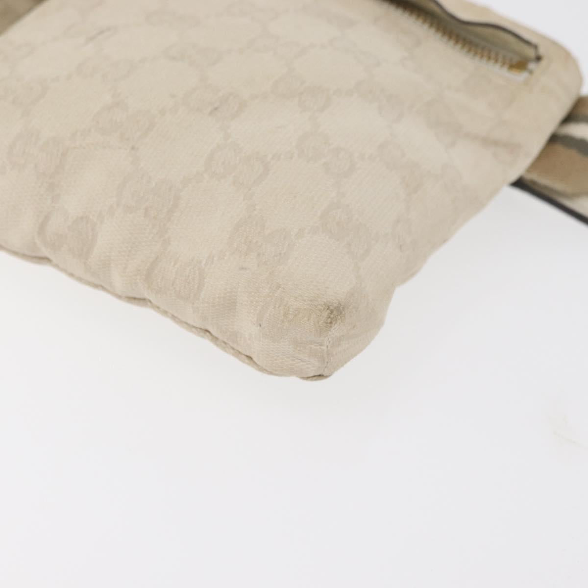 GUCCI GG Canvas Sherry Line Waist bag White Gold 28566 Auth 180206