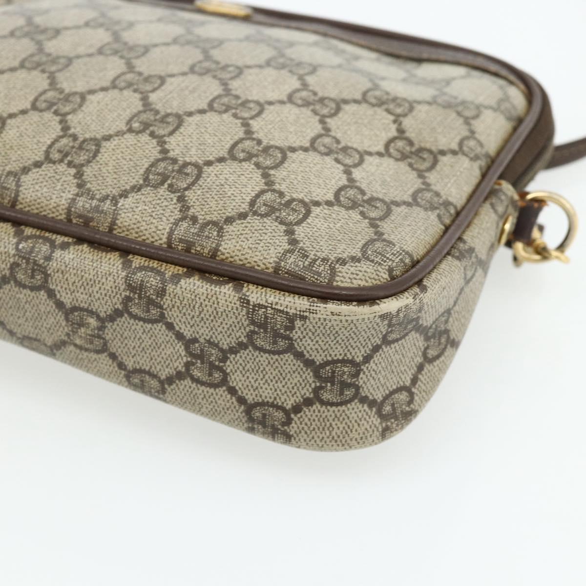 GUCCI GG Supreme Shoulder Bag PVC Beige Gold 97 02 068 Auth 180207