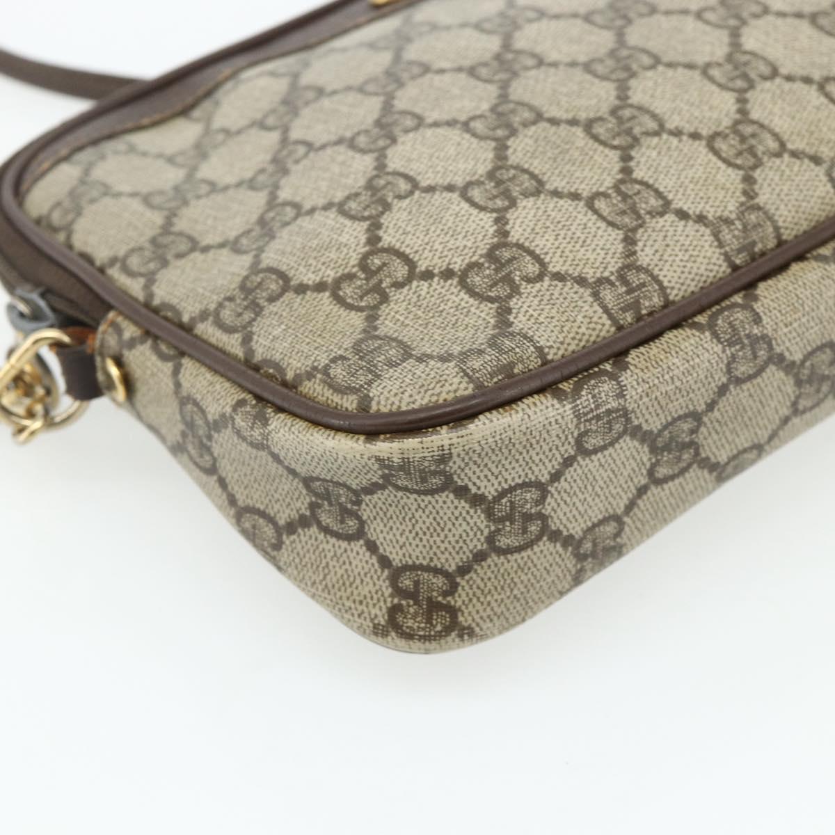 GUCCI GG Supreme Shoulder Bag PVC Beige Gold 97 02 068 Auth 180207