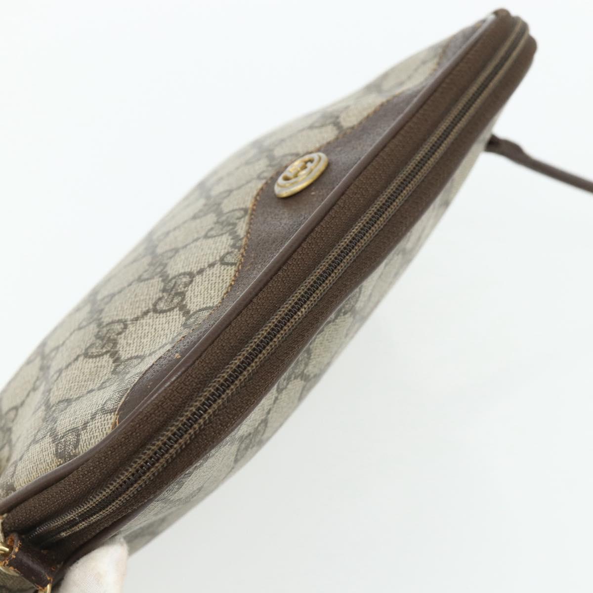 GUCCI GG Supreme Shoulder Bag PVC Beige Gold 97 02 068 Auth 180207