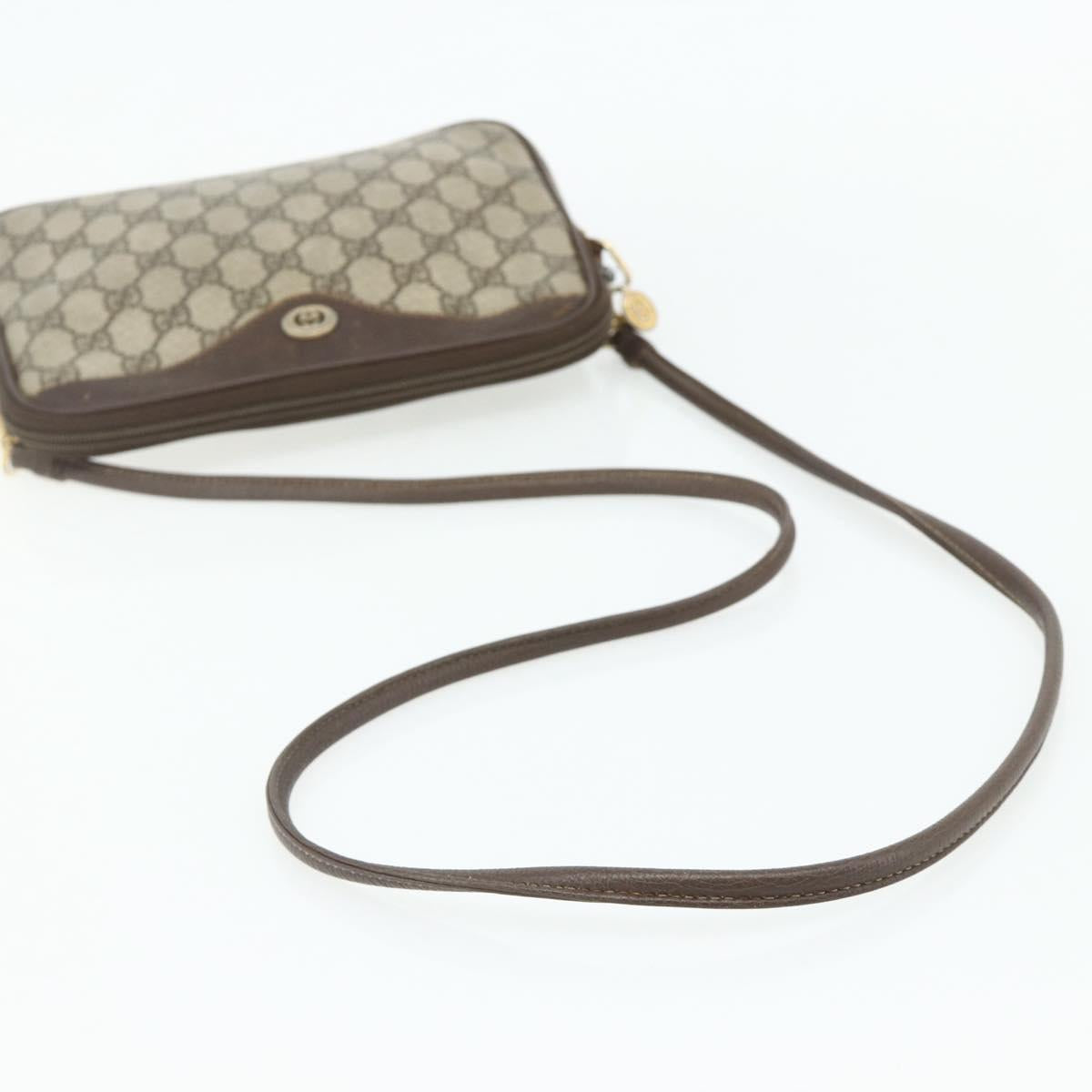 GUCCI GG Supreme Shoulder Bag PVC Beige Gold 97 02 068 Auth 180207