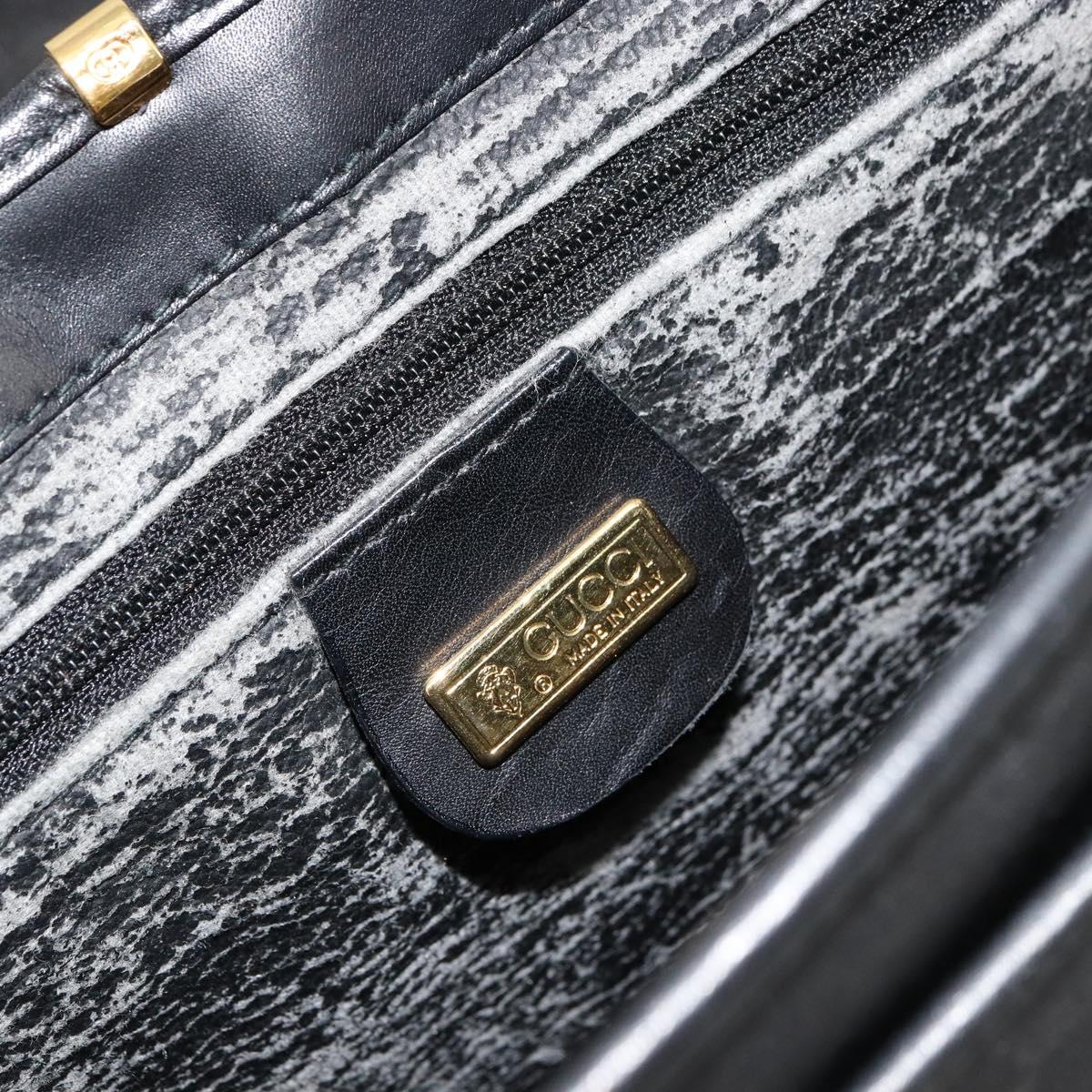 GUCCI Micro GG Supreme Shoulder Bag PVC Black Gold 001 256 1044 Auth 180209
