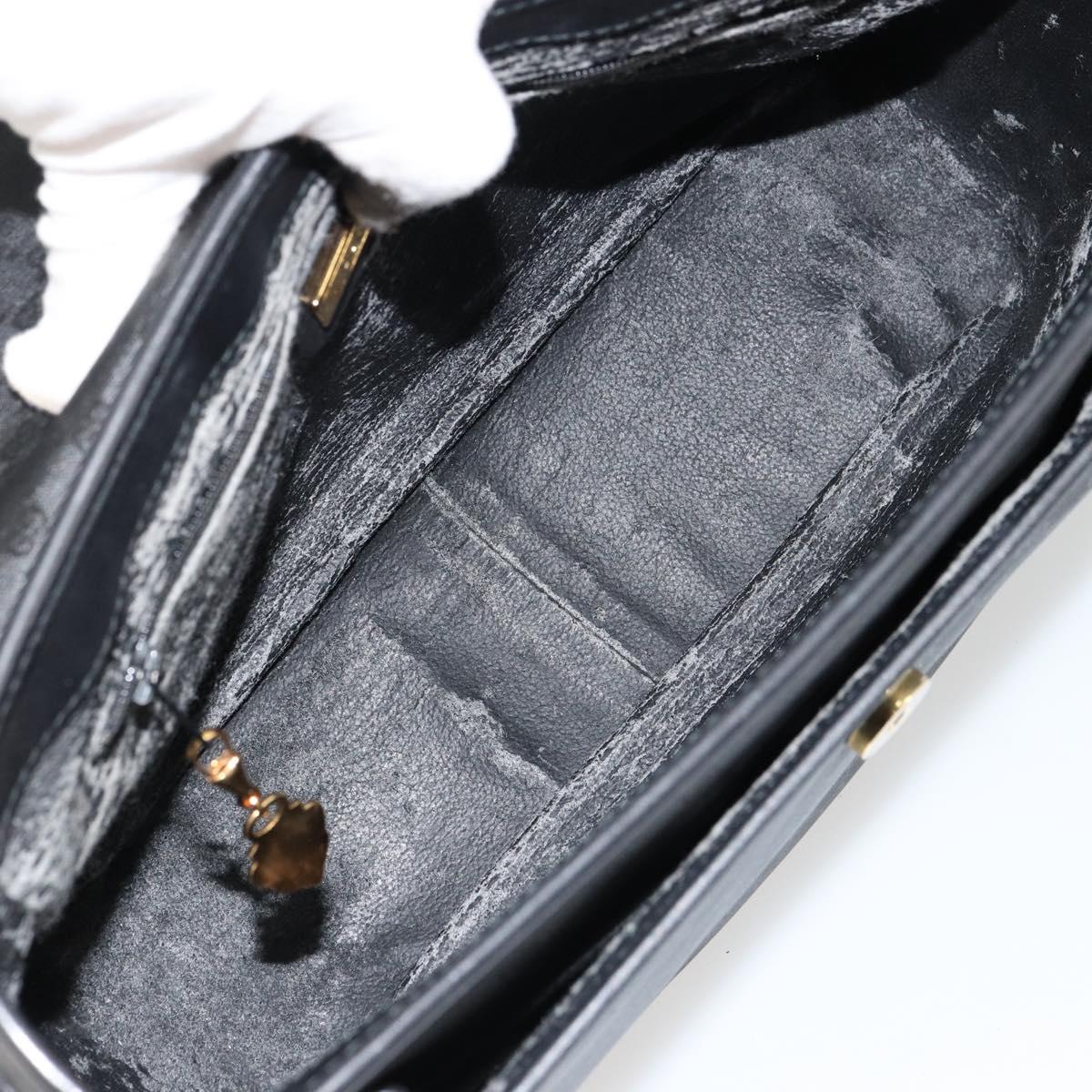 GUCCI Micro GG Supreme Shoulder Bag PVC Black Gold 001 256 1044 Auth 180209