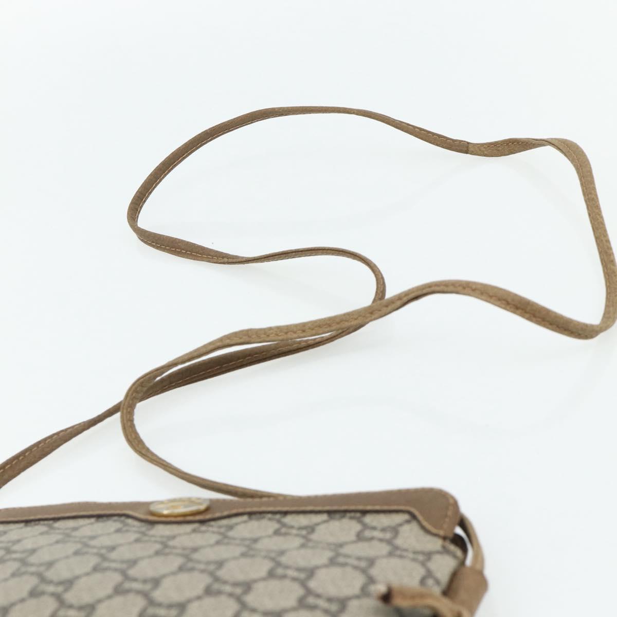GUCCI GG Plus Supreme Shoulder Bag PVC Beige Gold Auth 180211