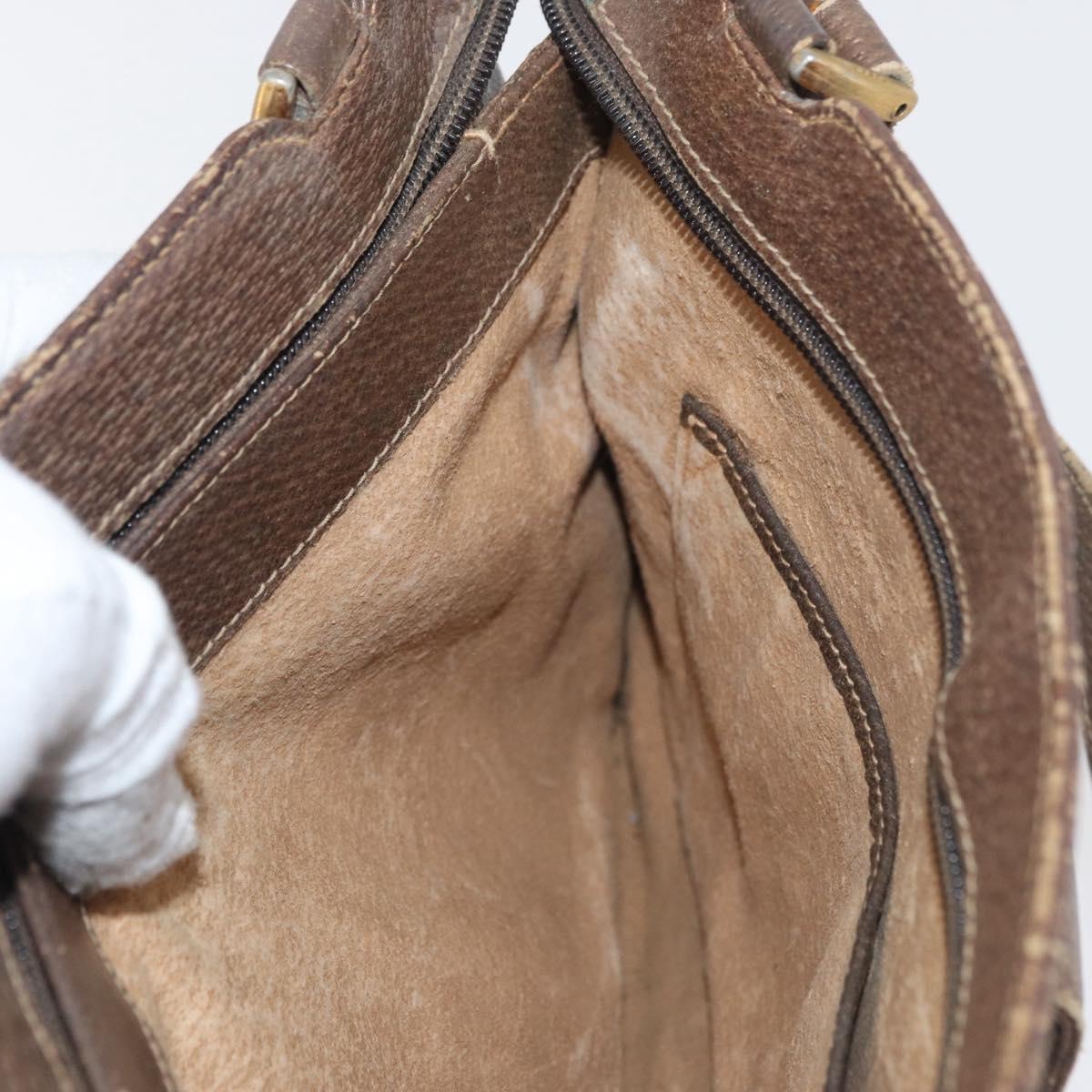 GUCCI GG Supreme Hand Bag PVC Beige Gold Auth 180212