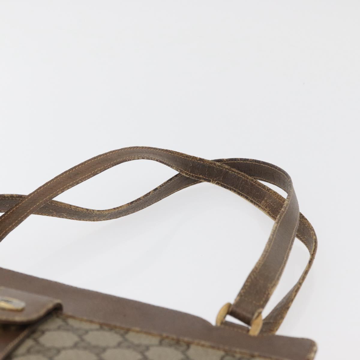 GUCCI GG Supreme Hand Bag PVC Beige Gold Auth 180212