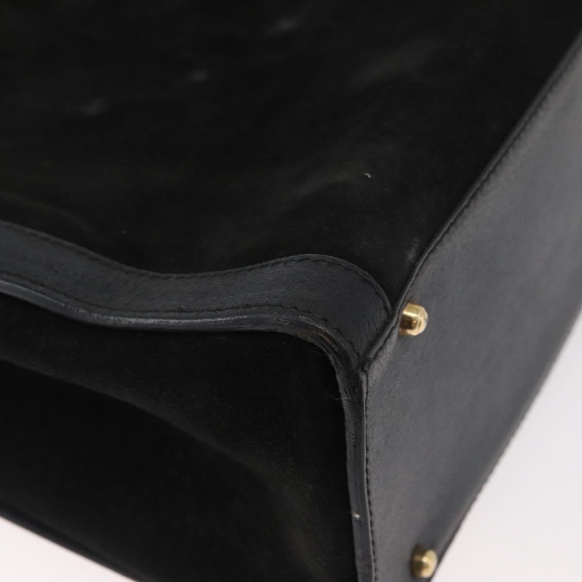 GUCCI Bamboo Tote Bag Suede Black Gold 002 2865 0260 Auth 180218