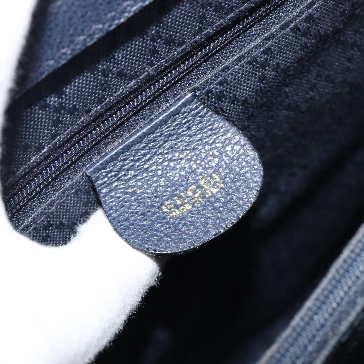 GUCCI Bamboo Tote Bag Suede Navy Gold 002 123 0322 Auth 180219