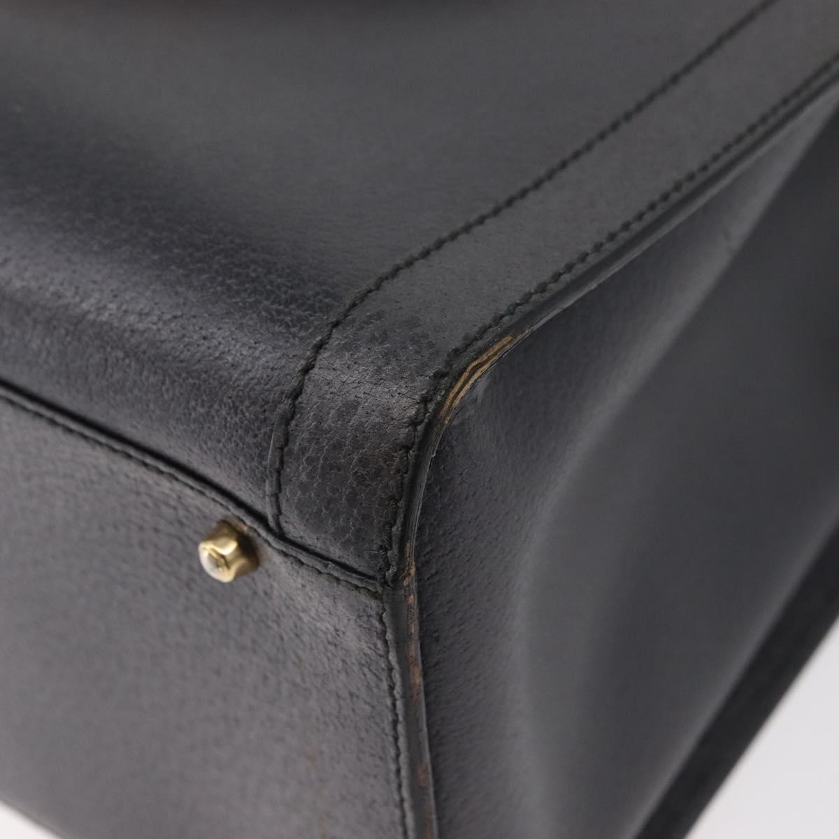GUCCI Bamboo Tote Bag Leather Black Gold 002 0260 Auth 180220