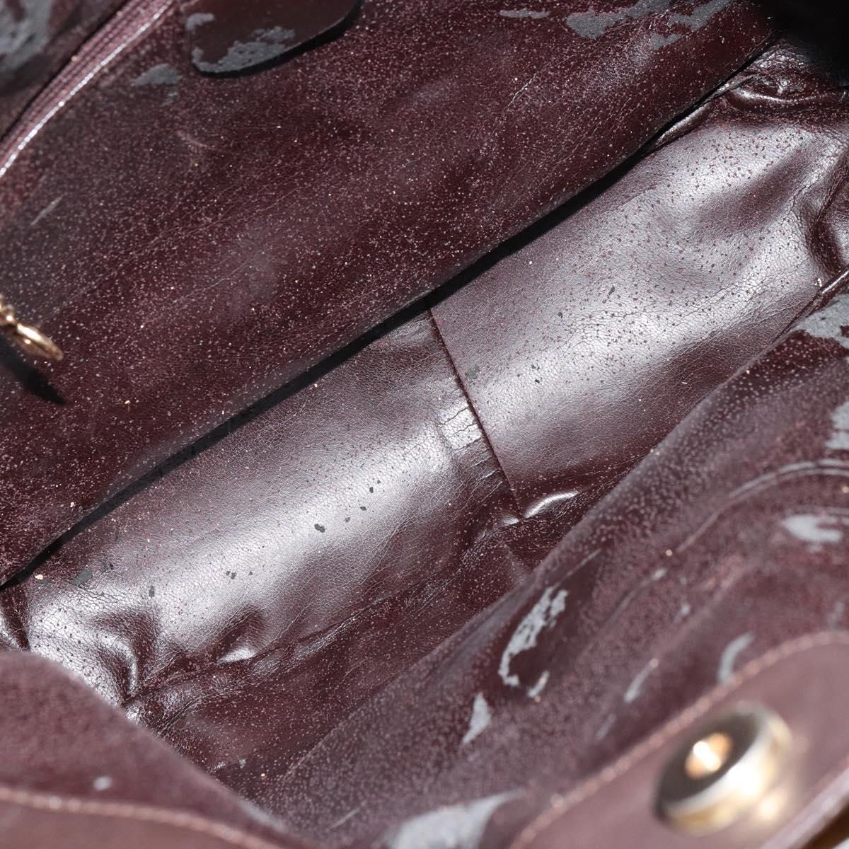 GUCCI Bamboo Shoulder Bag Leather 2way Brown Gold 001 1638 Auth 180228