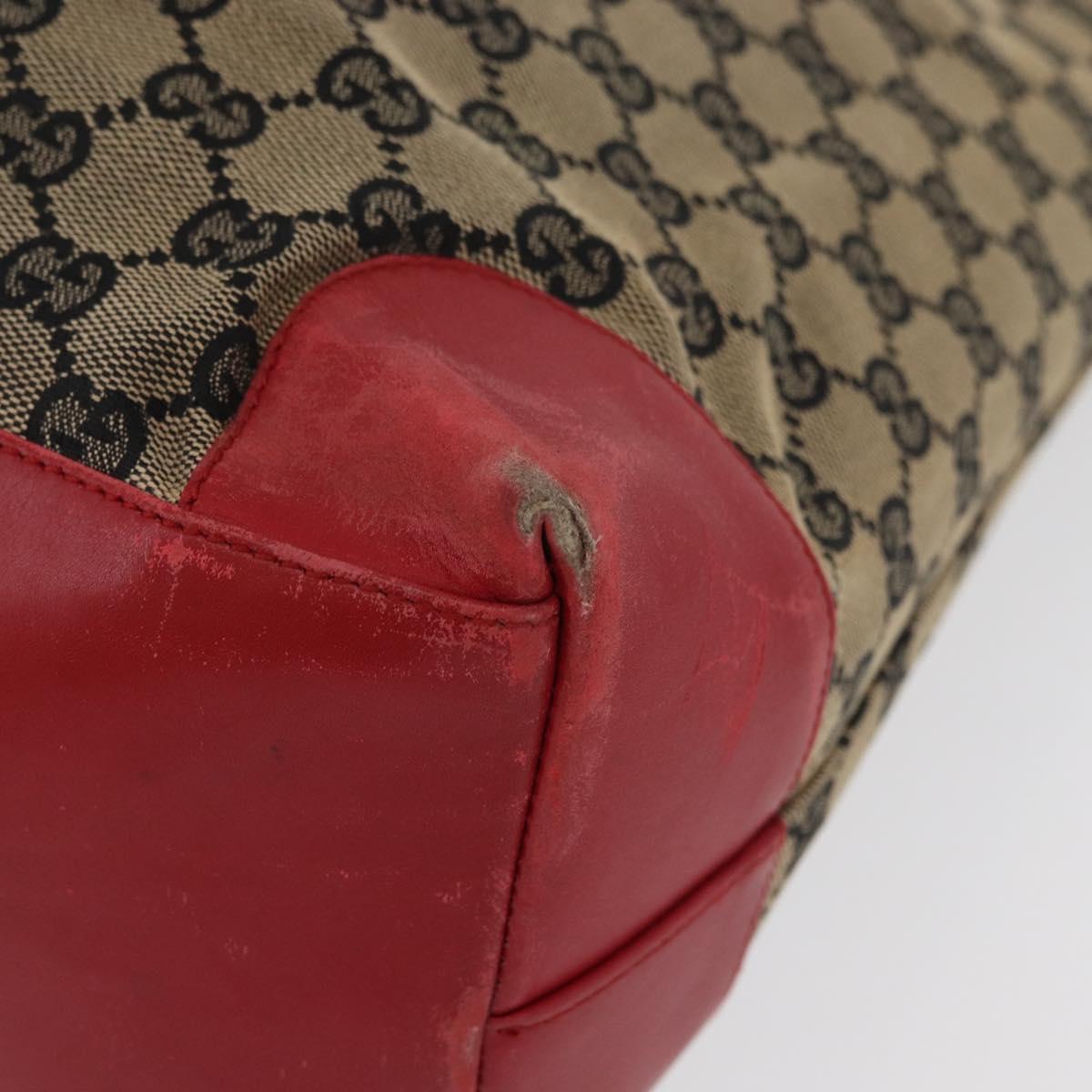GUCCI GG Canvas Hand Bag Beige Red 002 1121 1669 Auth 180232