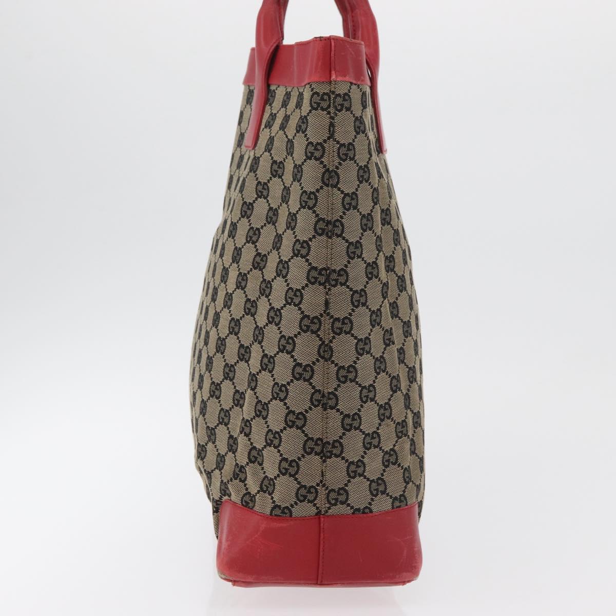 GUCCI GG Canvas Hand Bag Beige Red 002 1121 1669 Auth 180232