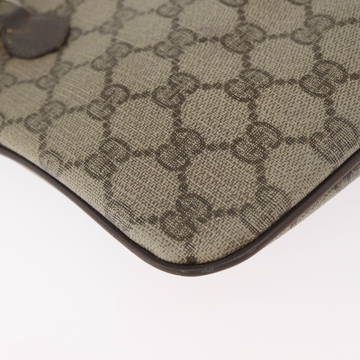 GUCCI GG Supreme Web Sherry Line Bag PVC Beige Gold 904 02 047 Auth 180234