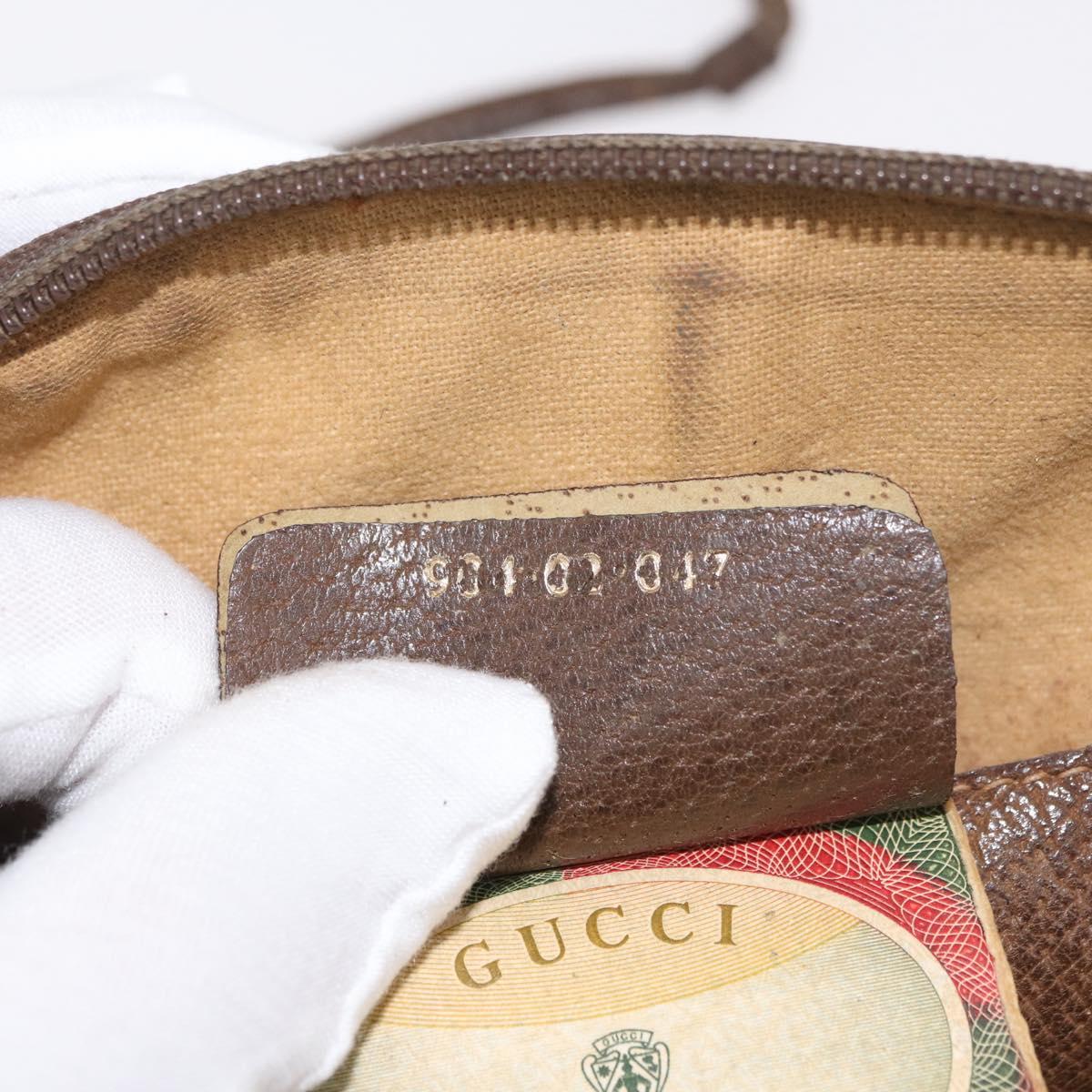 GUCCI GG Supreme Web Sherry Line Bag PVC Beige Gold 904 02 047 Auth 180234