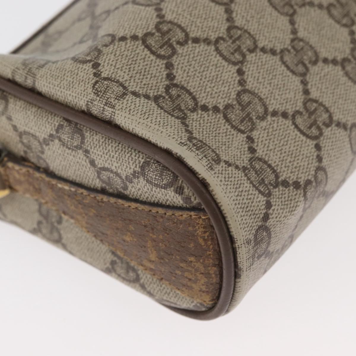 GUCCI GG Supreme Web Sherry Line Bag PVC Beige Gold 89 02 018 Auth 180235