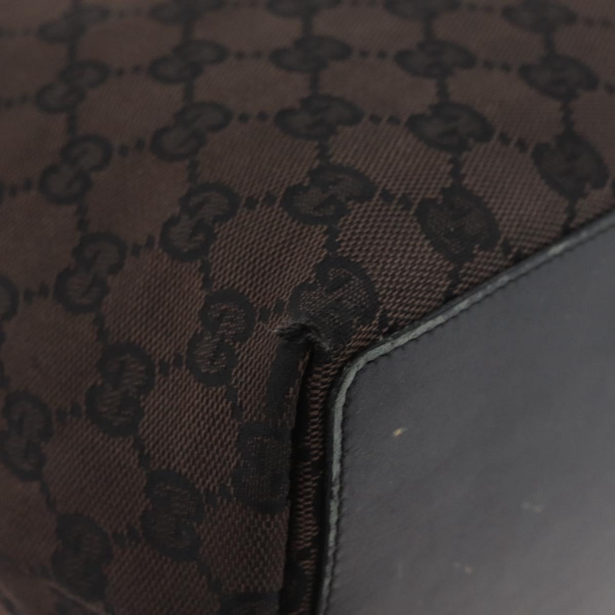 GUCCI GG Canvas Tote Bag Brown Gold 002 1098 Auth 180236