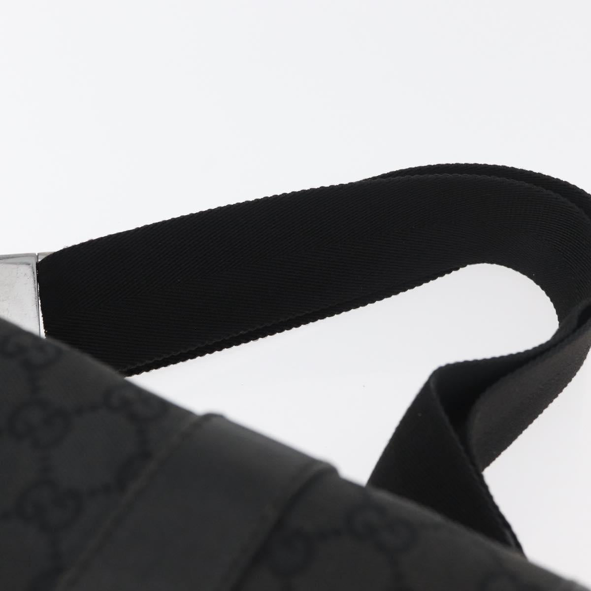 GUCCI GG Canvas Waist bag Black Silver 145351 Auth 180238