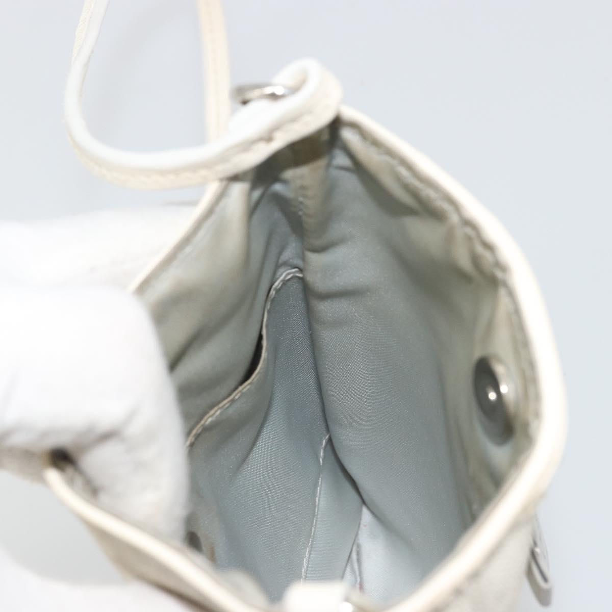 Christian Dior Trotter Canvas Romantic Bag PVC White Silver Auth 180282A