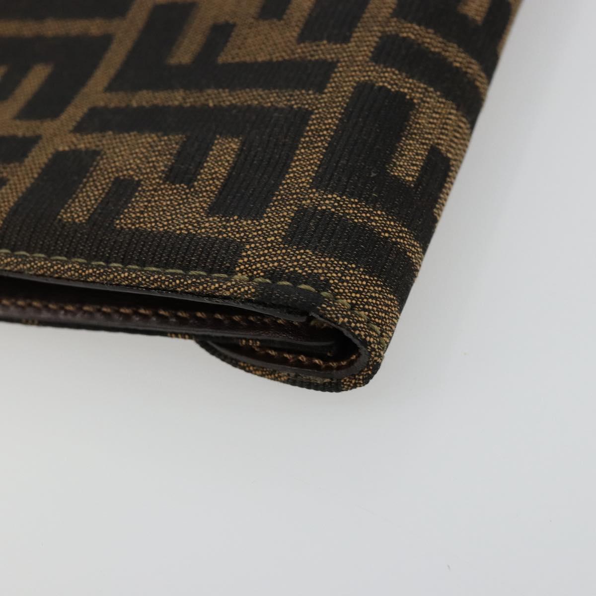 FENDI Zucca Canvas Hand Bag Black Brown Auth 180302A