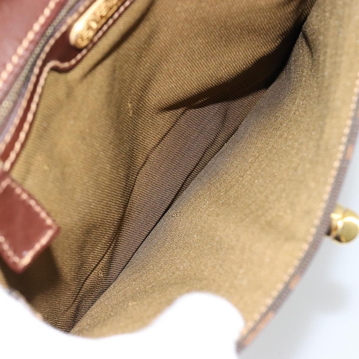 FENDI Zucca Canvas Hand Bag Black Brown Auth 180302A