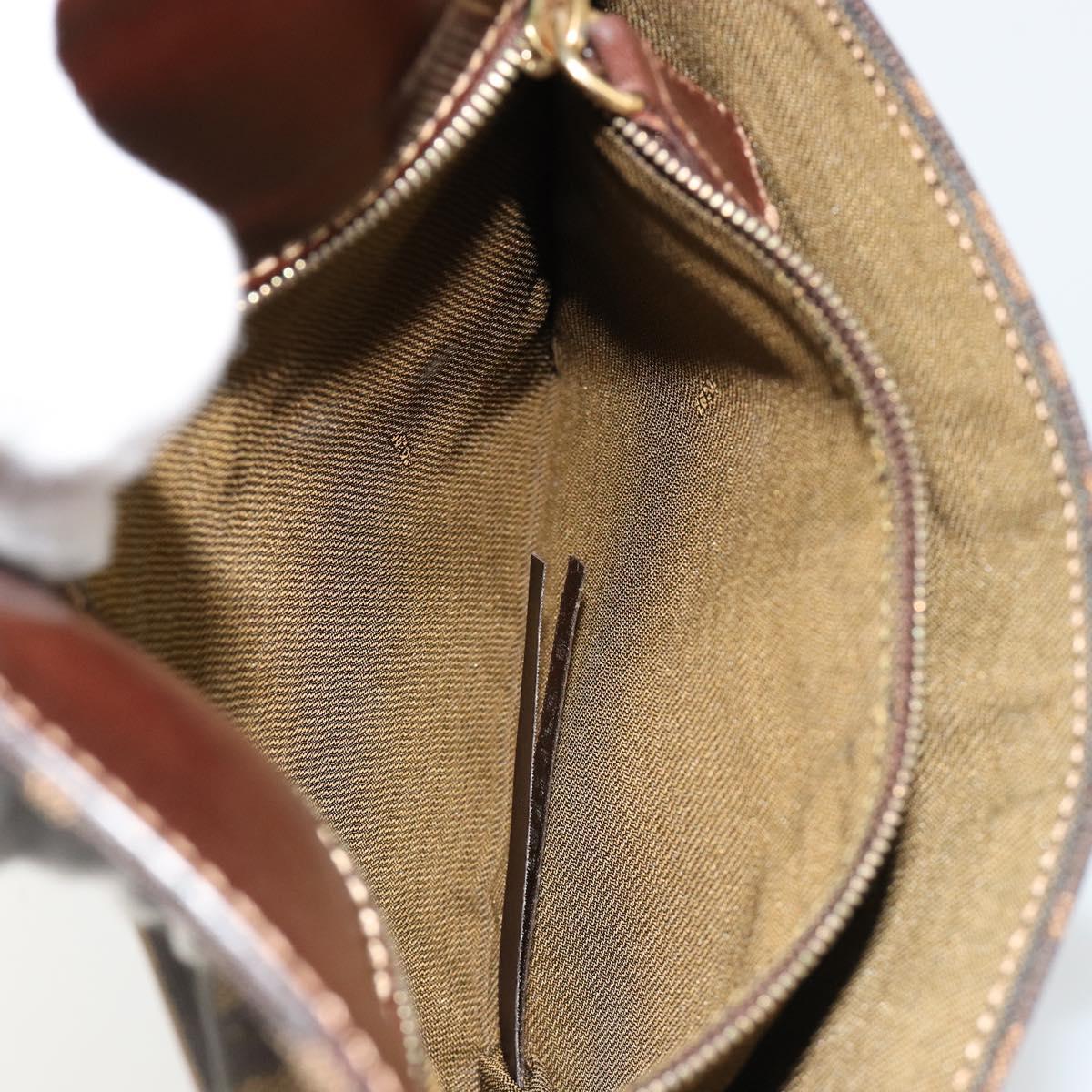 FENDI Zucca Canvas Hand Bag Black Brown Auth 180302A
