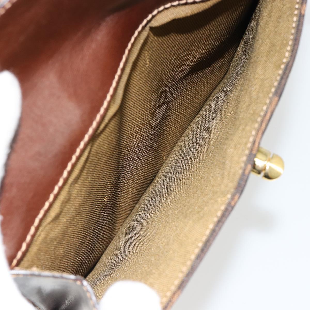FENDI Zucca Canvas Hand Bag Black Brown Auth 180302A