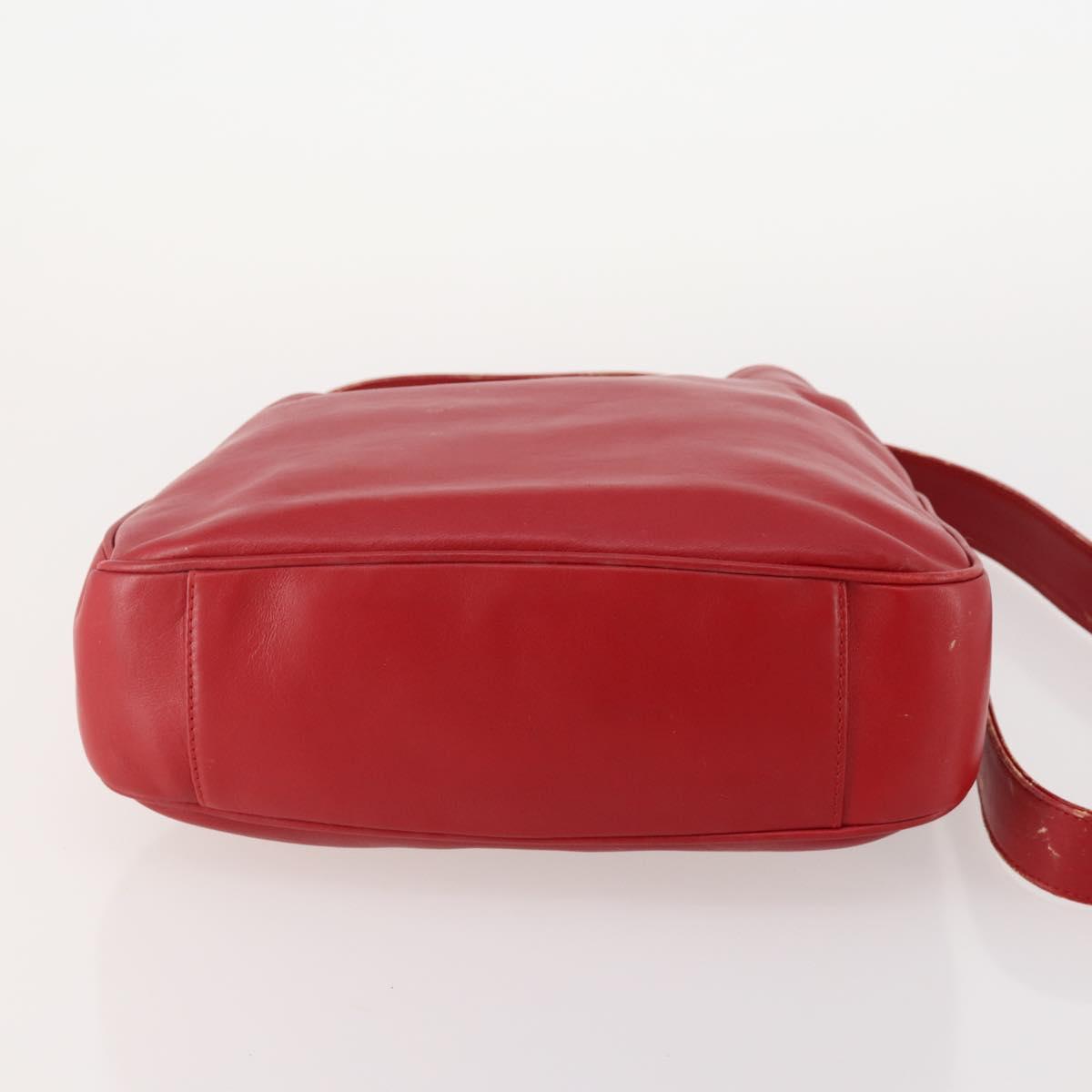 GUCCI Bamboo Shoulder Bag Leather 2way Red Gold 001 1638 Auth 180304