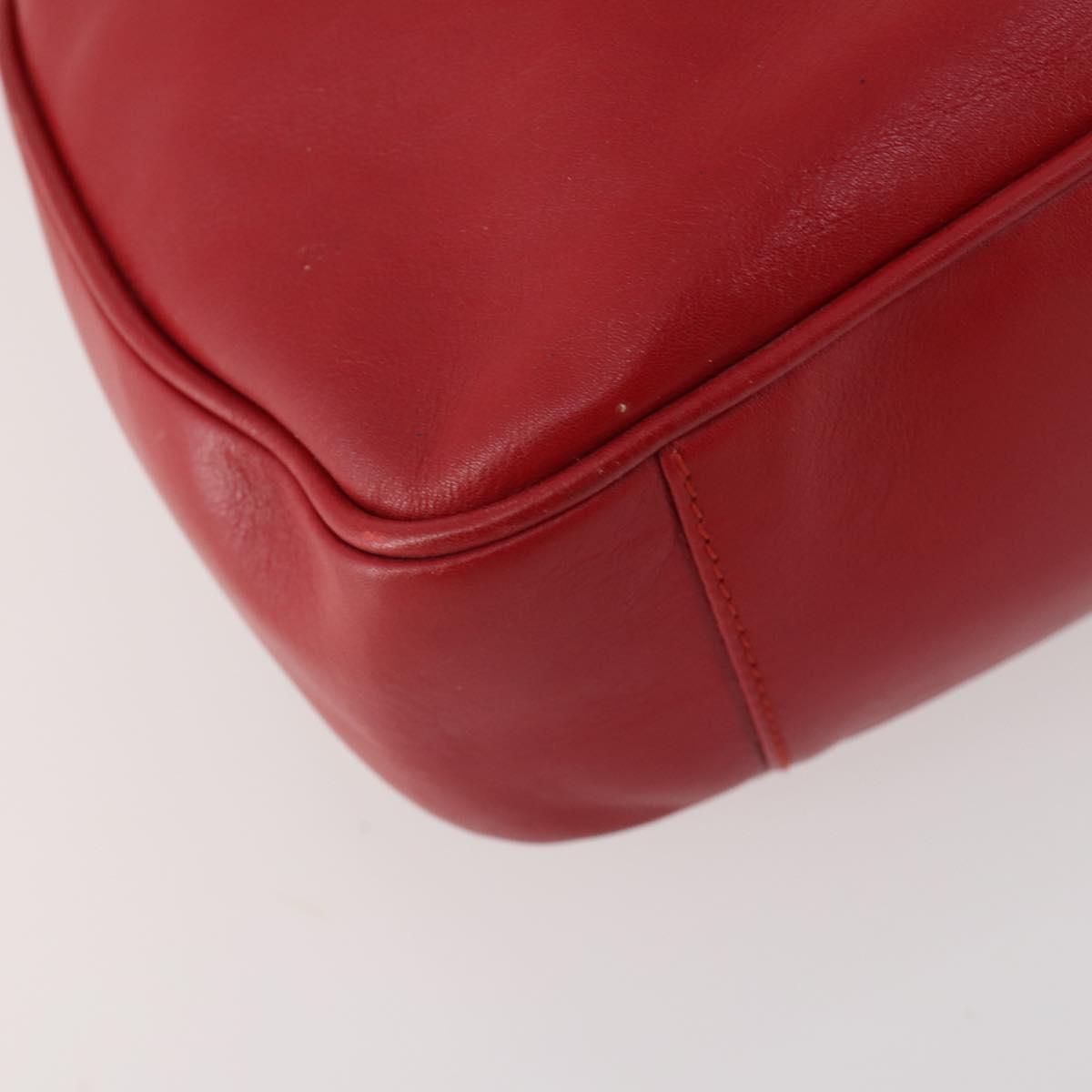 GUCCI Bamboo Shoulder Bag Leather 2way Red Gold 001 1638 Auth 180304