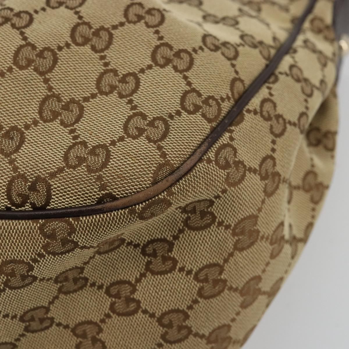 GUCCI GG Canvas Sukey Shoulder Bag Beige Gold 296834 Auth 180306
