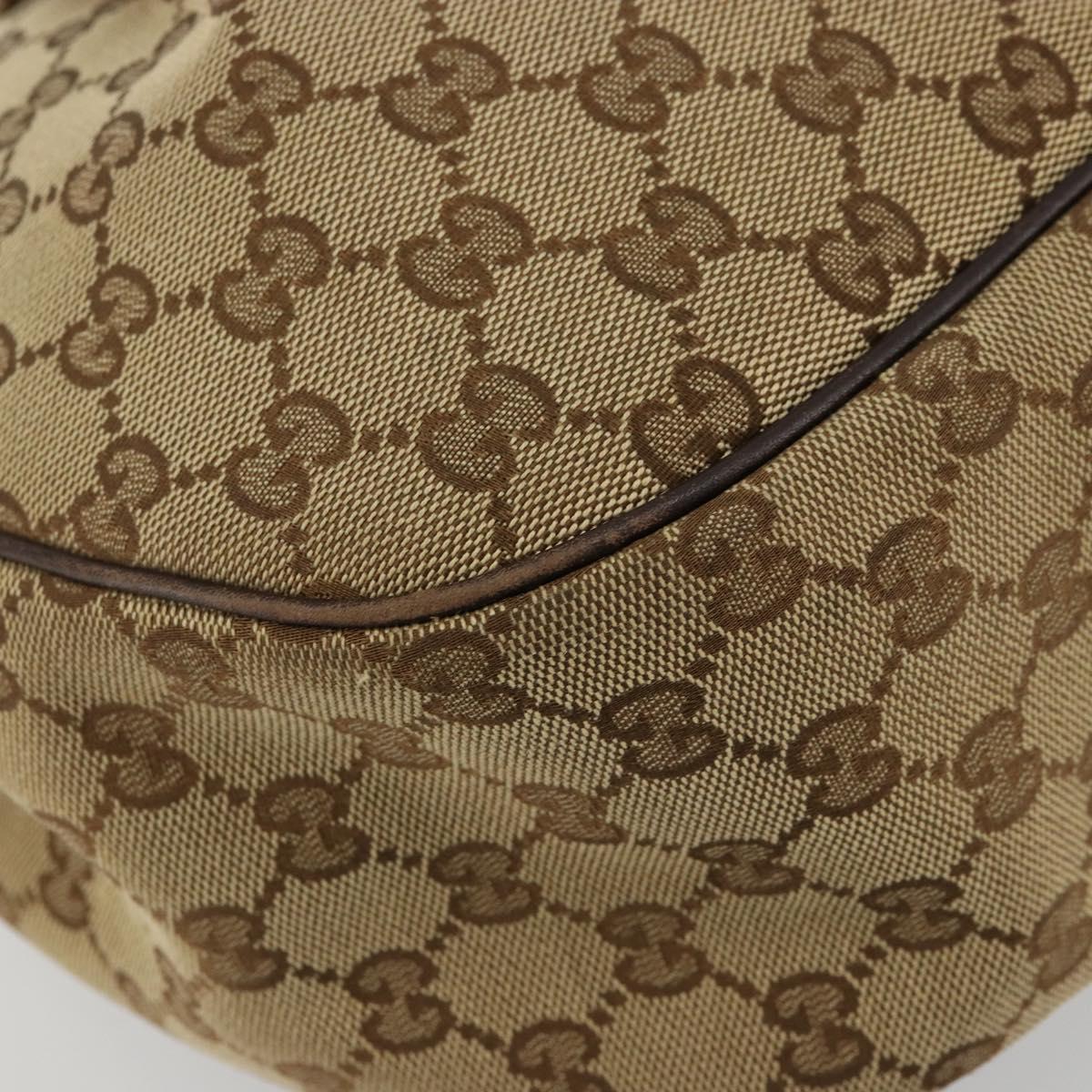 GUCCI GG Canvas Sukey Shoulder Bag Beige Gold 296834 Auth 180306