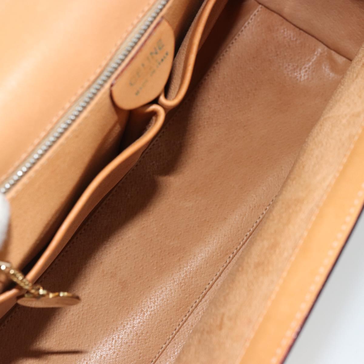 CELINE Macadam Canvas Medallion Hand Bag PVC Leather Brown Gold Auth 180312A