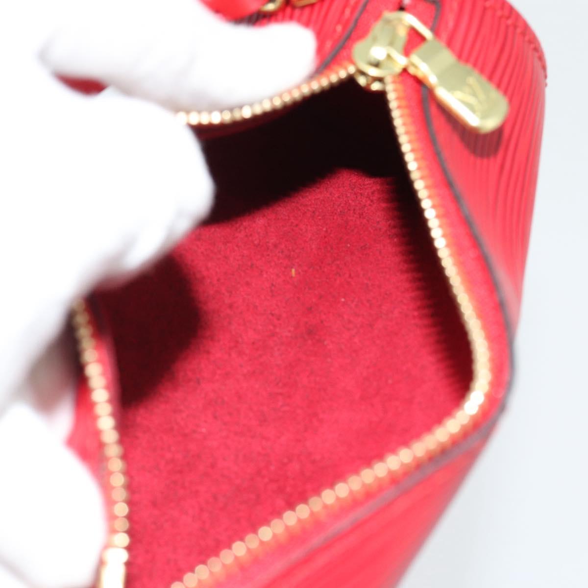 LOUIS VUITTON Epi Soufflot Pouch Accessory Pouch Red LV Auth 180314