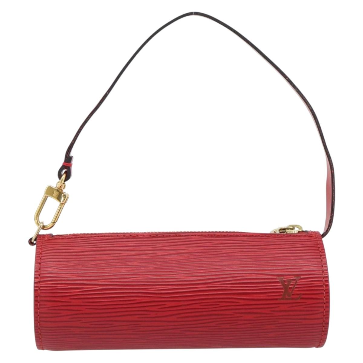 LOUIS VUITTON Epi Soufflot Pouch Accessory Pouch Red LV Auth 180314