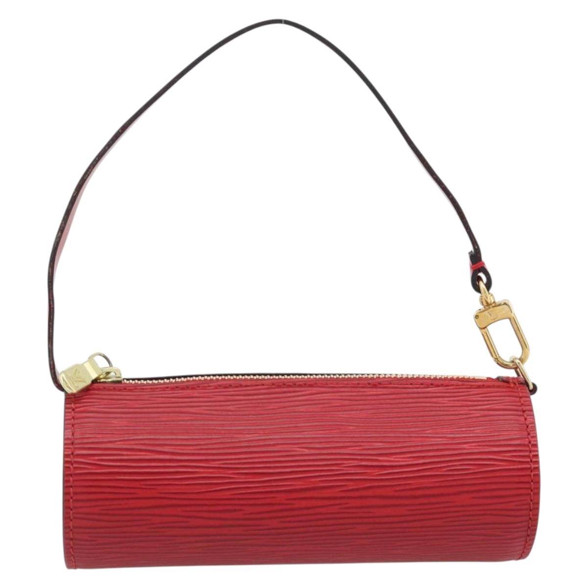 LOUIS VUITTON Epi Soufflot Pouch Accessory Pouch Red LV Auth 180314