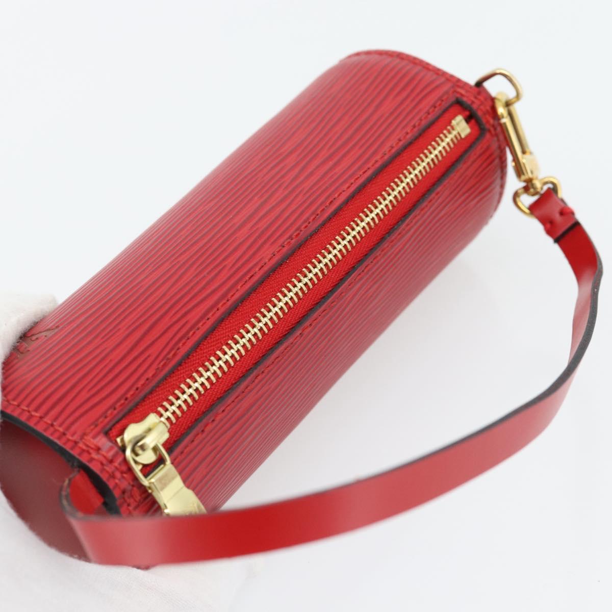 LOUIS VUITTON Epi Soufflot Pouch Accessory Pouch Red LV Auth 180314