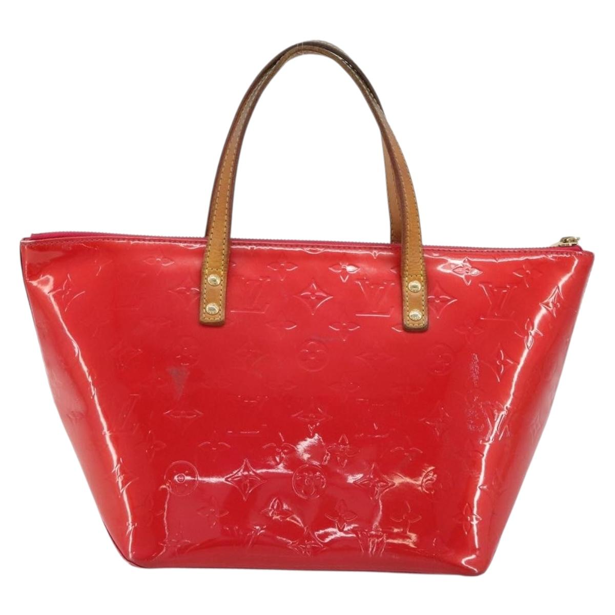 LOUIS VUITTON Monogram Vernis Bellevue PM Hand Bag Rose Pop M93669 Auth 180332