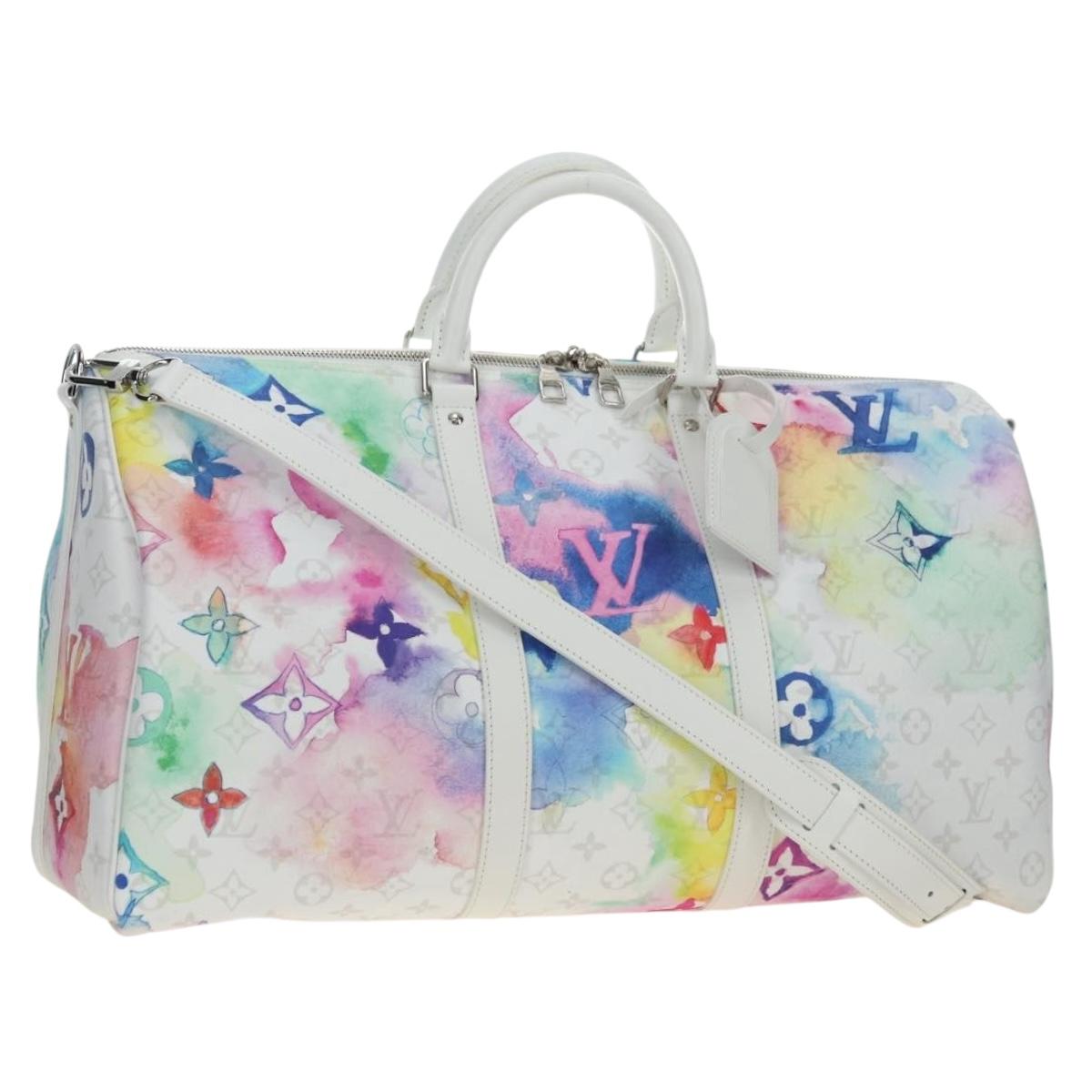 LOUIS VUITTON Watercolor Keepall Bandouliere 50 Bag M45758 LV Auth 180337SAM
