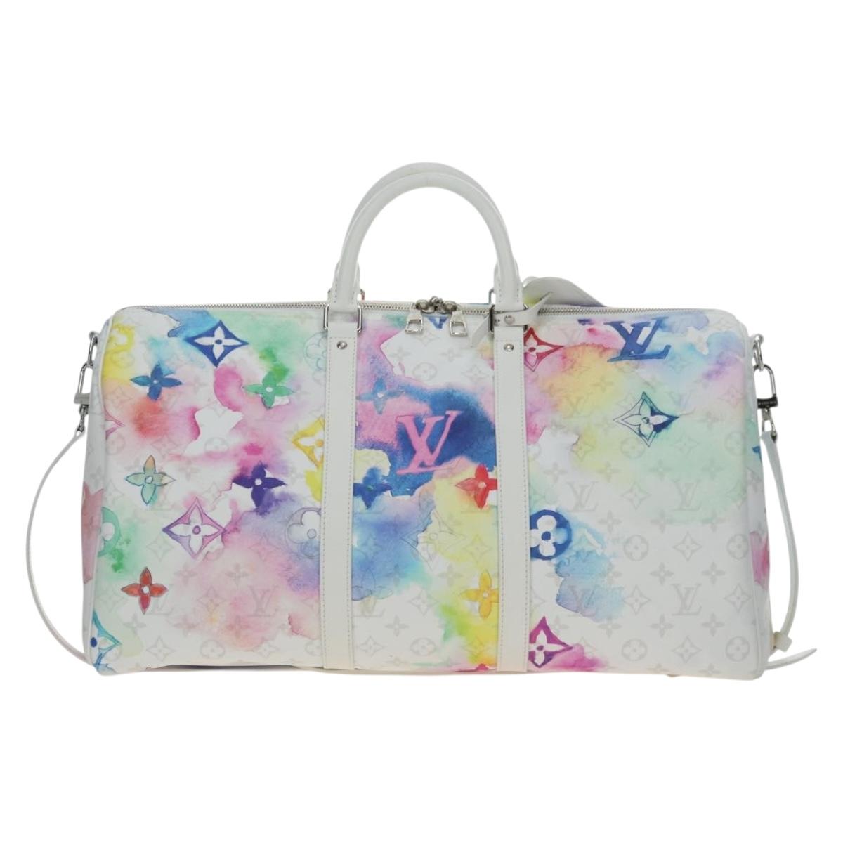 LOUIS VUITTON Watercolor Keepall Bandouliere 50 Bag M45758 LV Auth 180337SAM