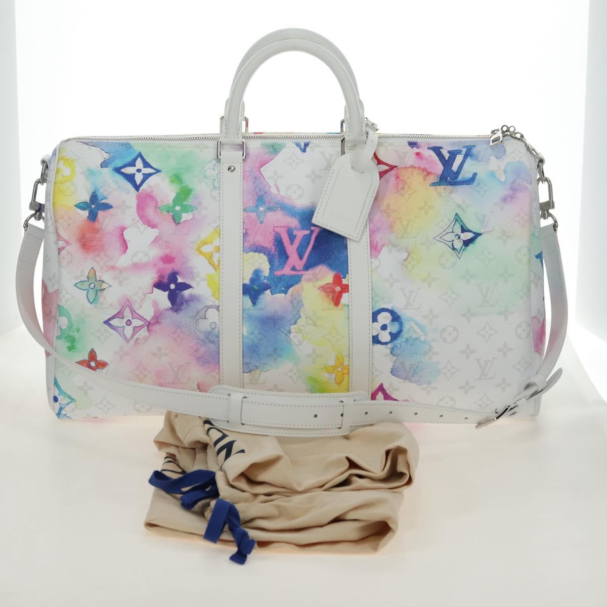LOUIS VUITTON Watercolor Keepall Bandouliere 50 Bag M45758 LV Auth 180337SAM