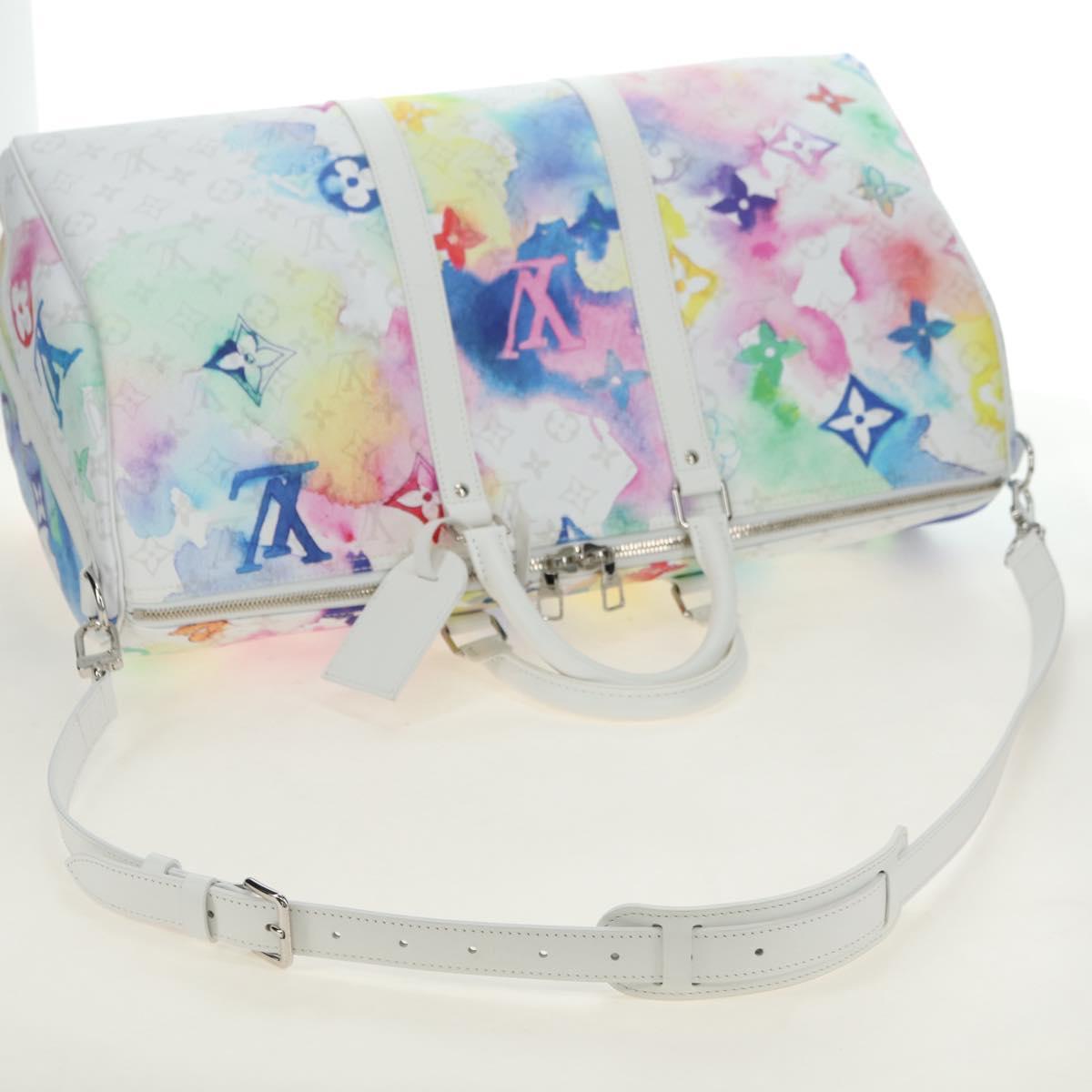 LOUIS VUITTON Watercolor Keepall Bandouliere 50 Bag M45758 LV Auth 180337SAM