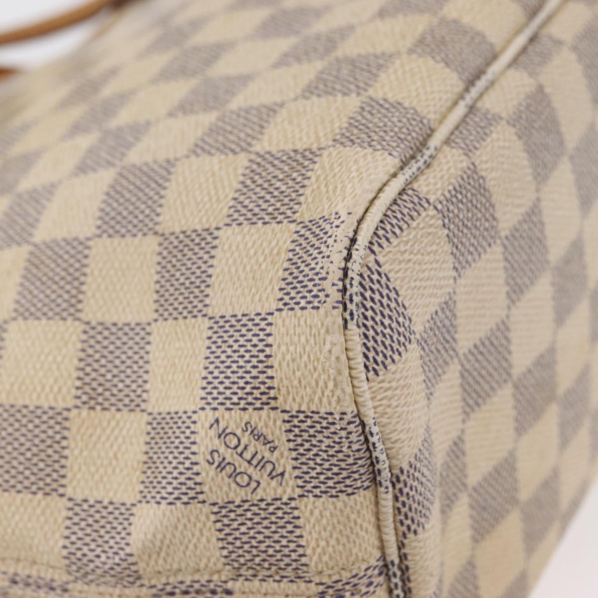 LOUIS VUITTON Damier Azur Neverfull PM Tote Bag N41362 LV Auth 180341