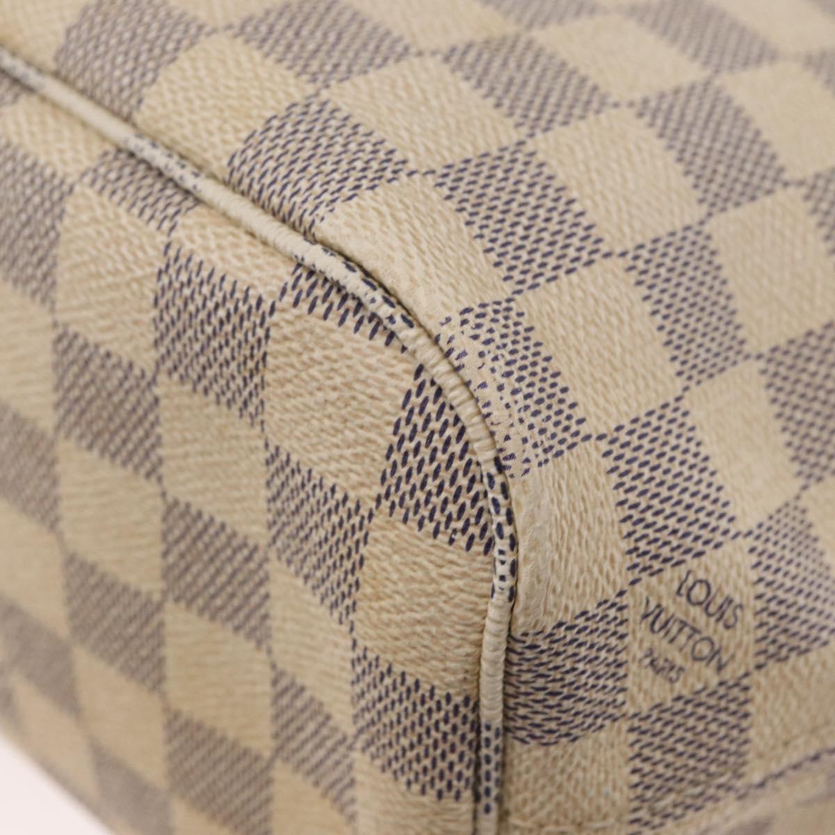 LOUIS VUITTON Damier Azur Neverfull PM Tote Bag N41362 LV Auth 180341