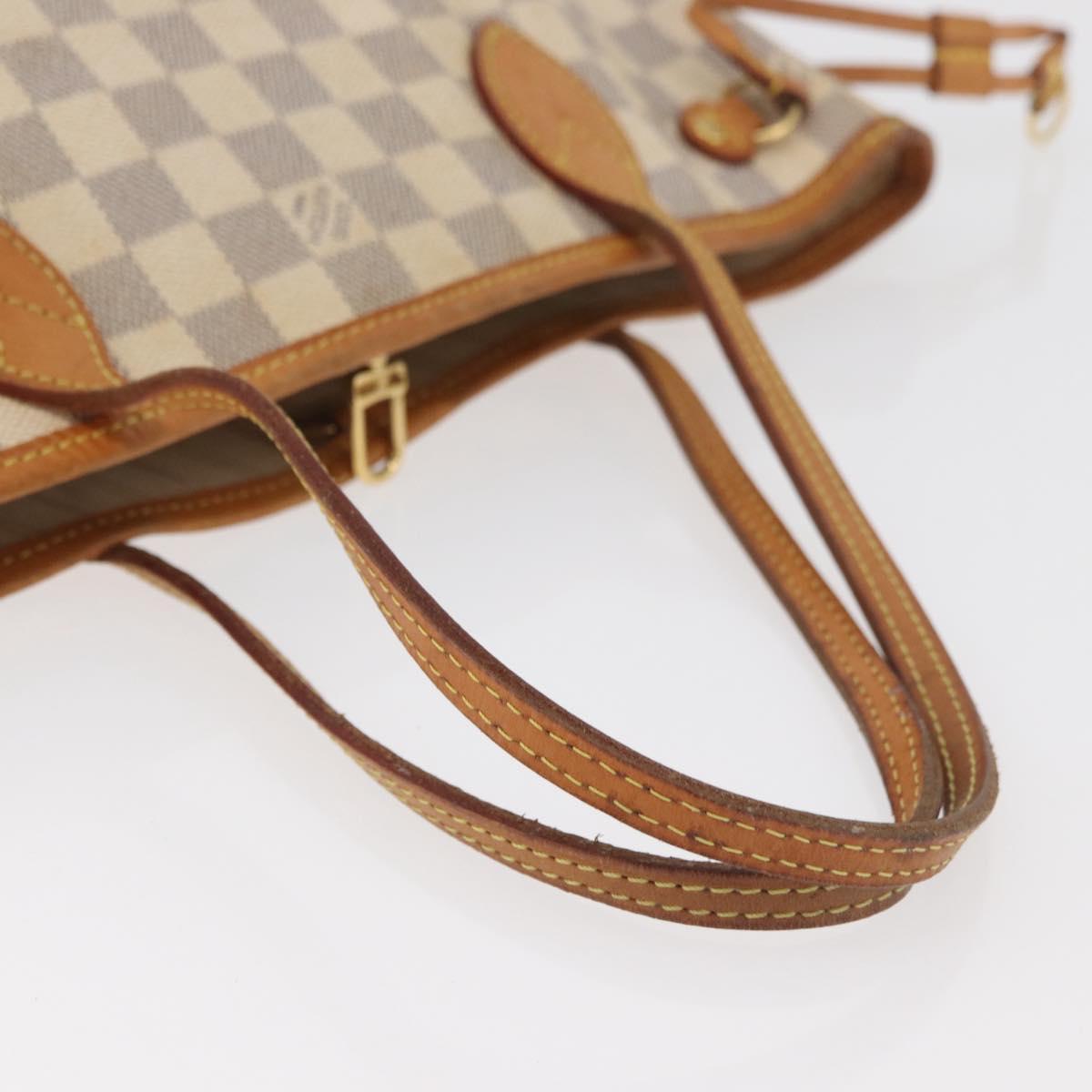 LOUIS VUITTON Damier Azur Neverfull PM Tote Bag N41362 LV Auth 180341