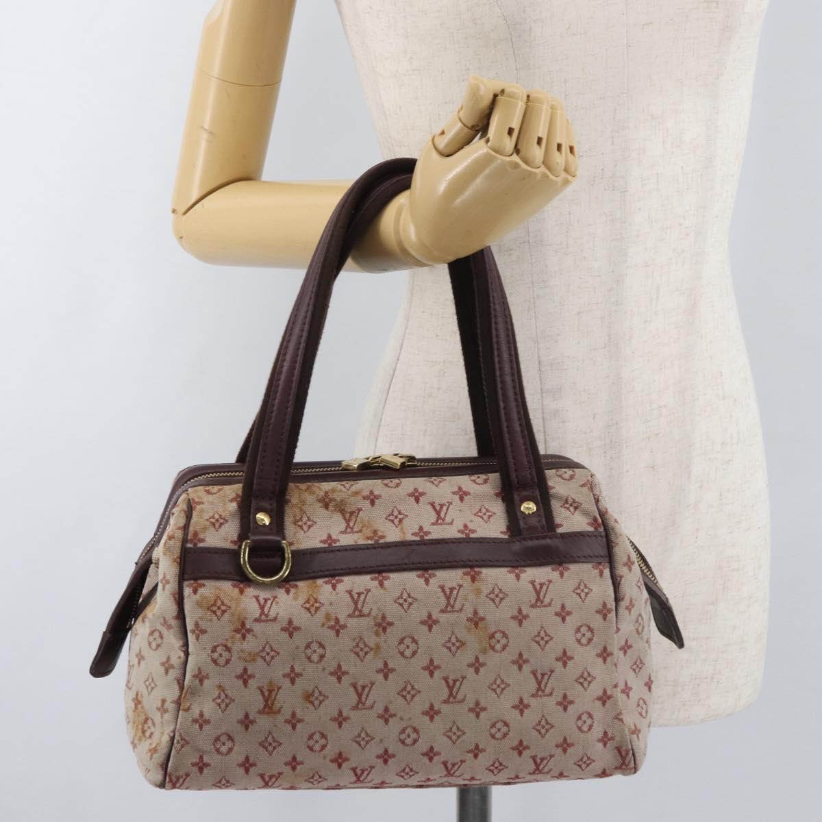 LOUIS VUITTON Monogram Mini Josephine PM Hand Bag Red M92216 LV Auth 180350