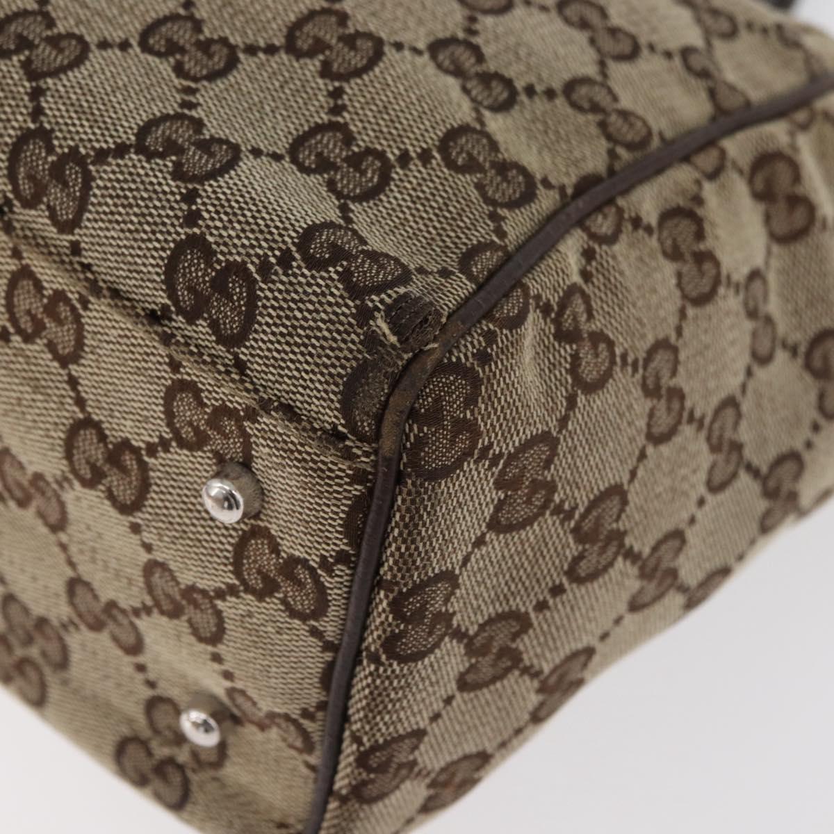 GUCCI GG Canvas Web Sherry Line Hand Bag Beige 145810 Auth 180354