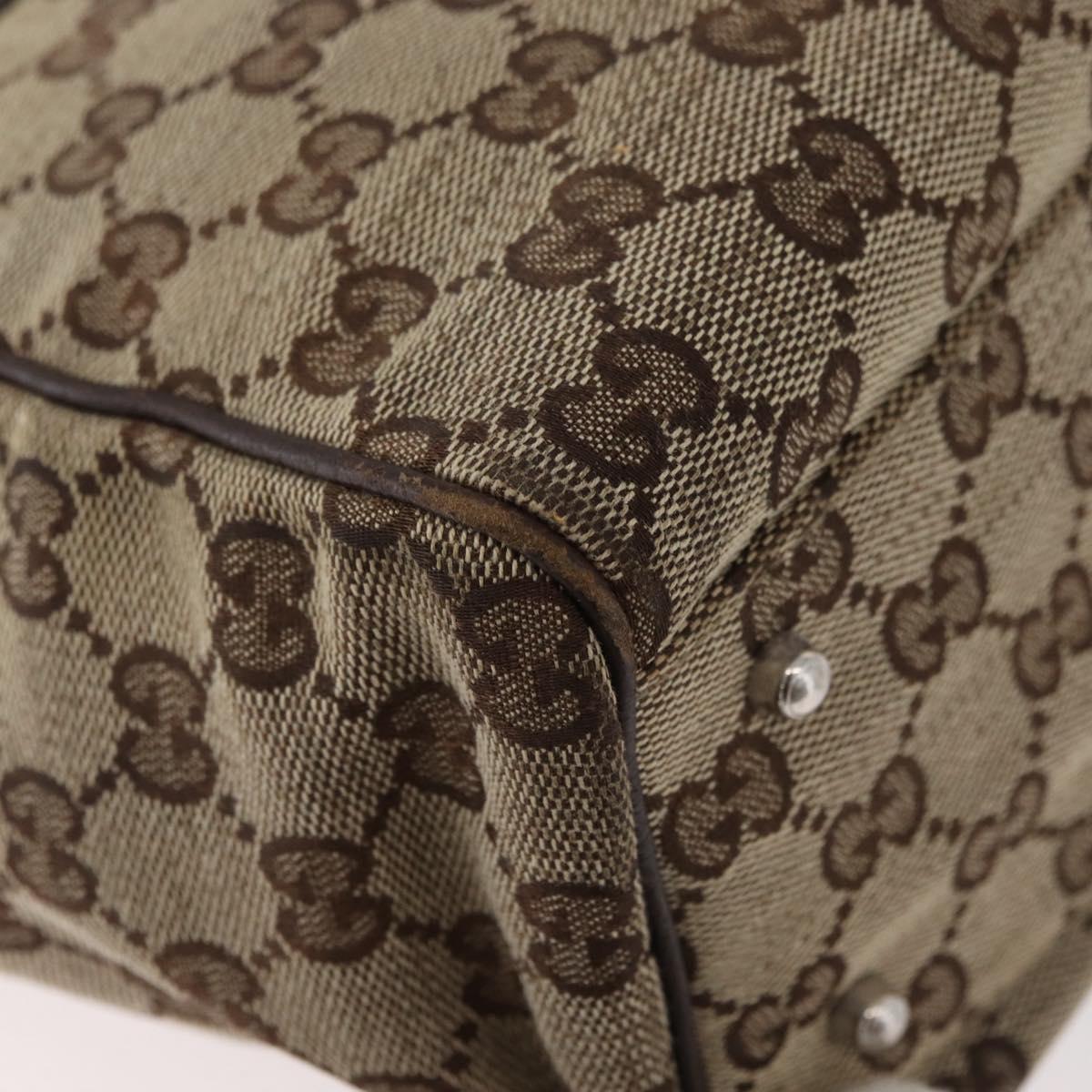 GUCCI GG Canvas Web Sherry Line Hand Bag Beige 145810 Auth 180354