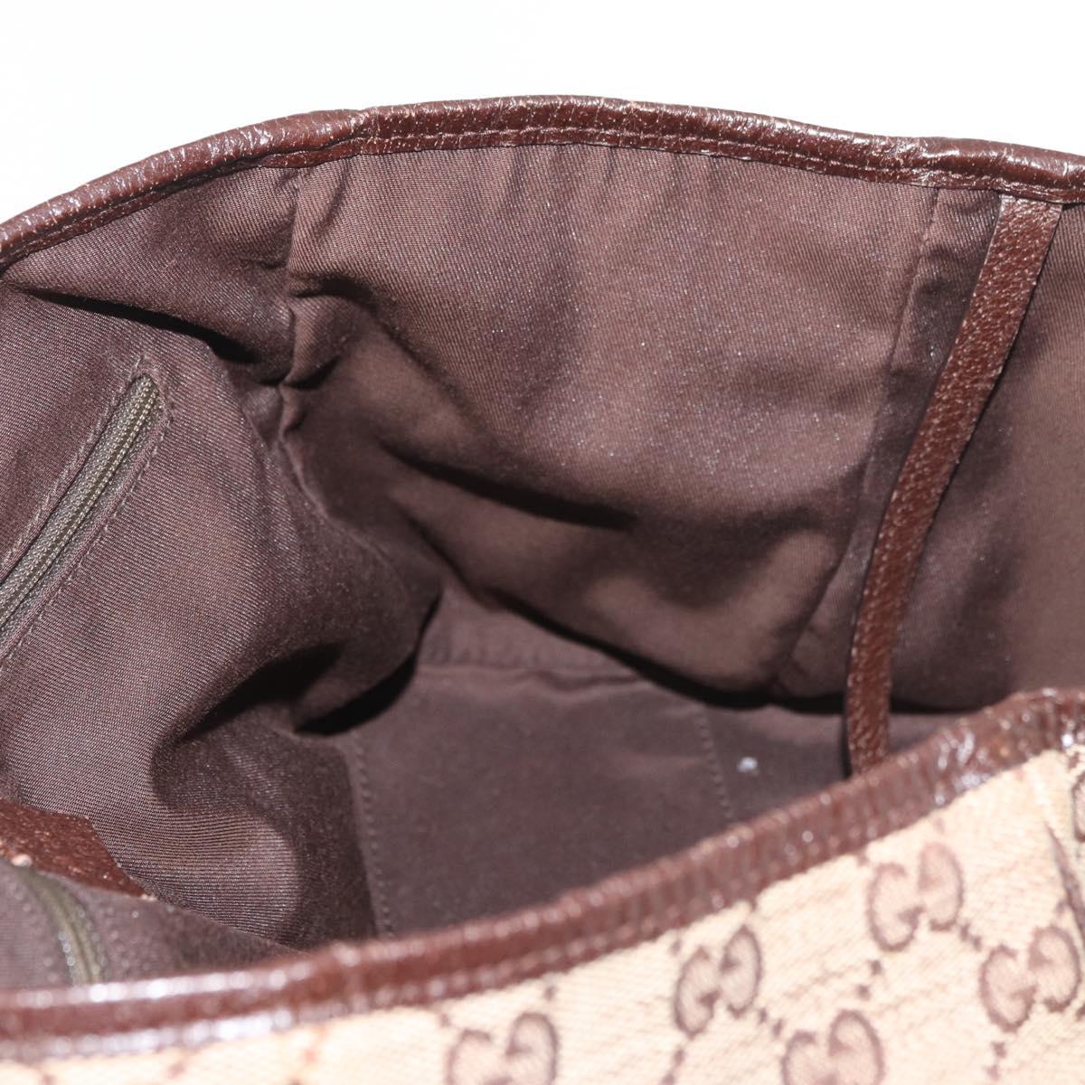 GUCCI GG Canvas Web Sherry Line Hand Bag Beige 145810 Auth 180354