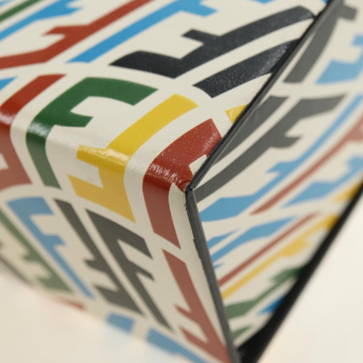 FENDI Zucca Canvas Vertigo Shoulder Bag PVC Multicolor Silver Auth 180356M