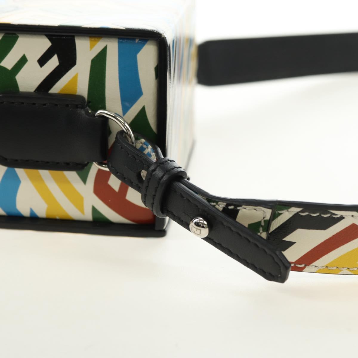 FENDI Zucca Canvas Vertigo Shoulder Bag PVC Multicolor Silver Auth 180356M