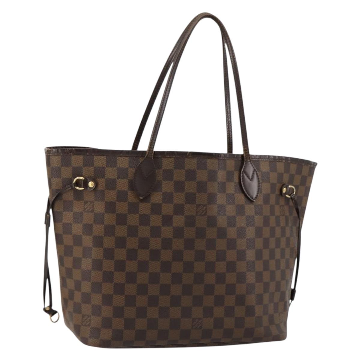 LOUIS VUITTON Damier Ebene Neverfull MM Tote Bag N51105 LV Auth 180373